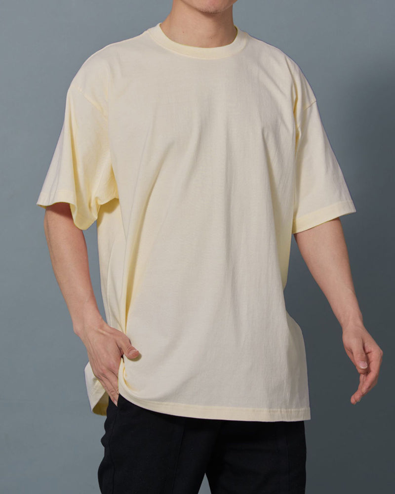 230g Fabric Drop-shoulder T-shirt Hip-hop Trendy Brand Five-quarter Sleeves Oversize Loose Hip-hop T-shirt for Men and Women