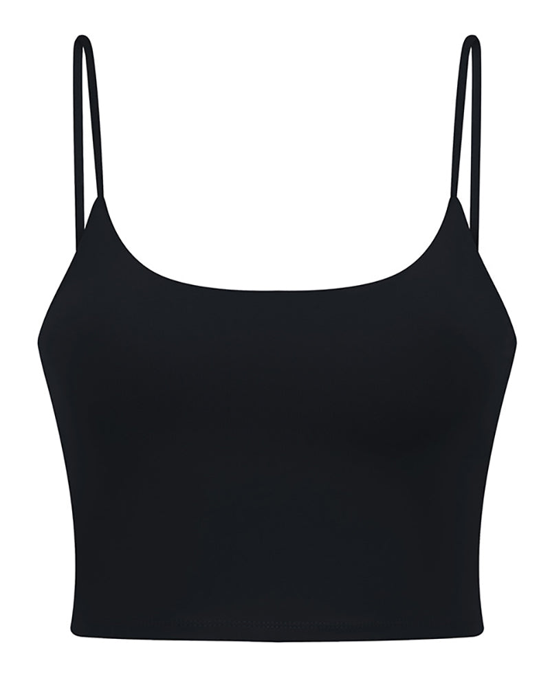 Women Solid Color Strap Sports Running Yoga Tops Vest S-XL