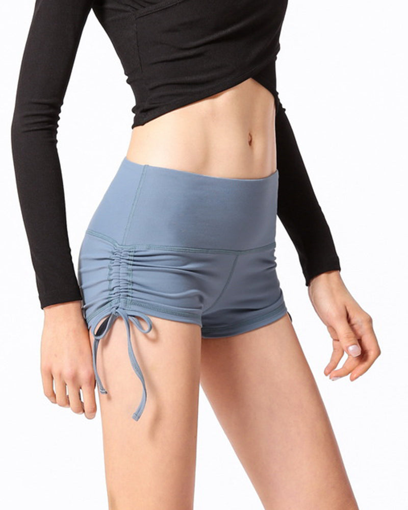 Women Running High Waist Hot Drawstring Yoga Shorts S-XL