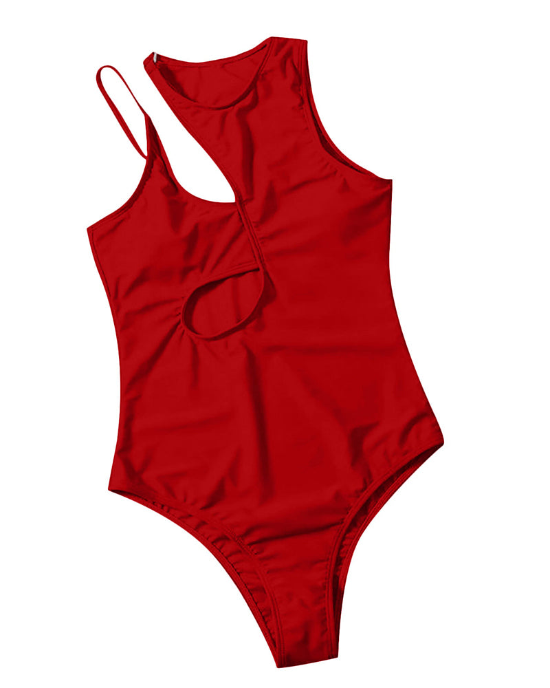 Hollow Out Sexy High Cut One-piece Women Swimsuit S-XL