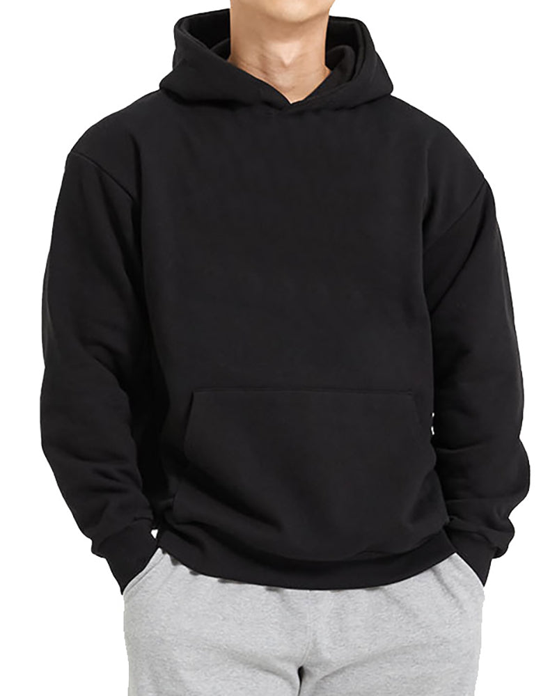 Long Sleeve Hoodies Pocket Pullover Solid Color Men&