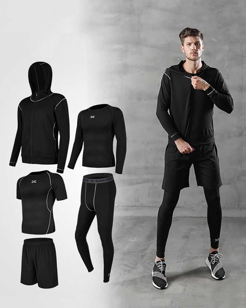 Mens Patchwork Casual Running Sports Training Sports Suits Active Wear S-3XL