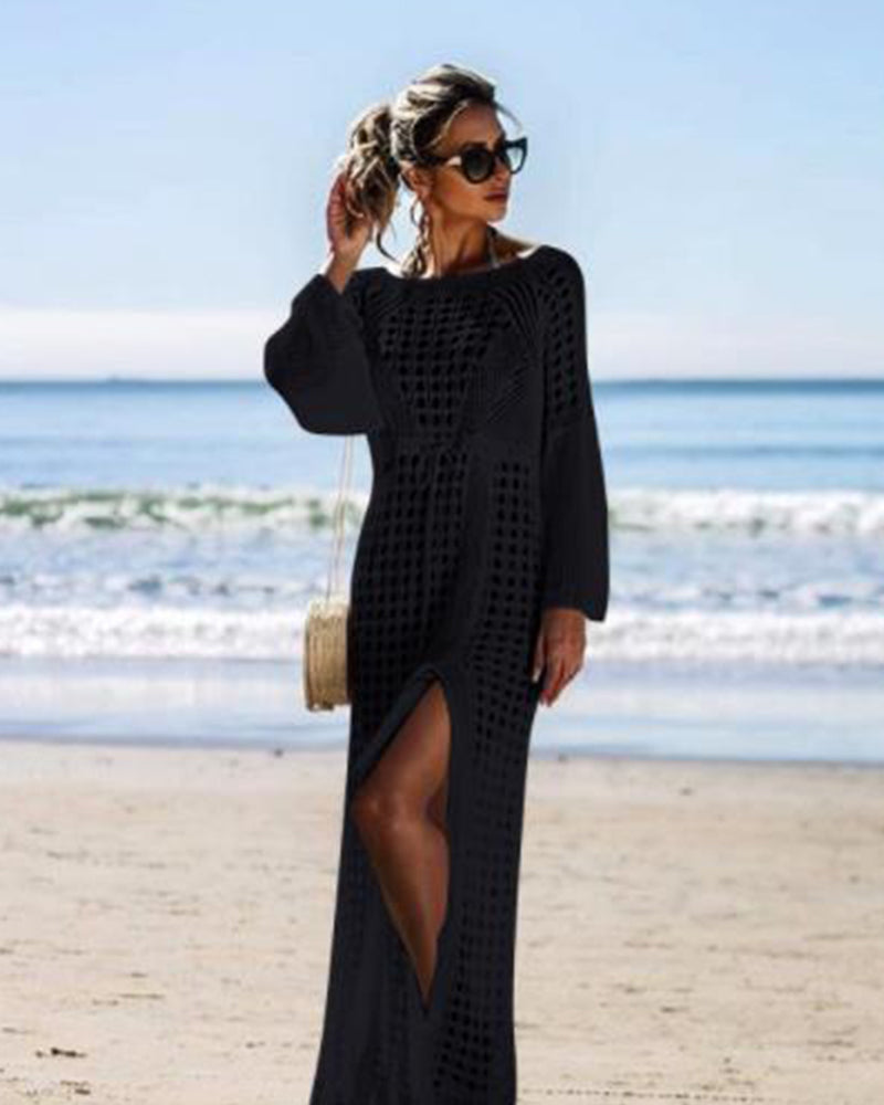 Knitted Beach Dress Beach Cover up Crochet Tunic Beach Beach Praia Cover Beachwear Cover up OM25982