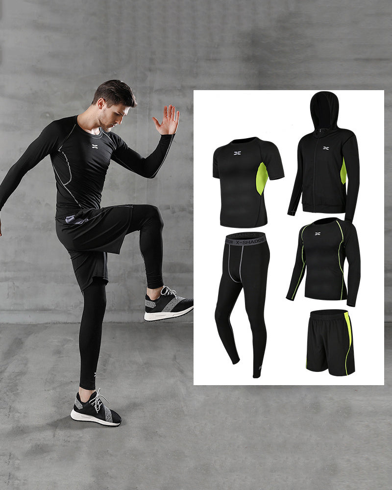 Mens Patchwork Casual Running Sports Training Sports Suits Active Wear S-3XL