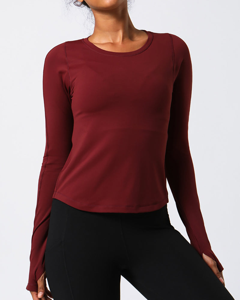 New Autumn Winter Yoga Long Sleeve Sports Top Women&