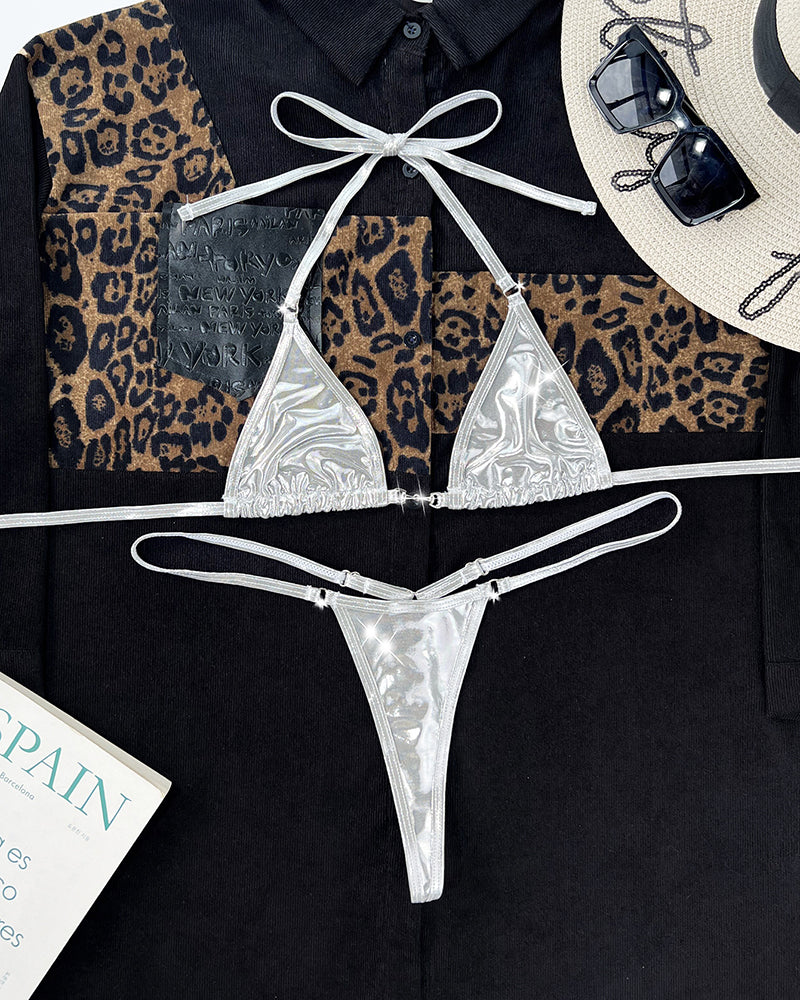 Sliver Tie String Bikini Set