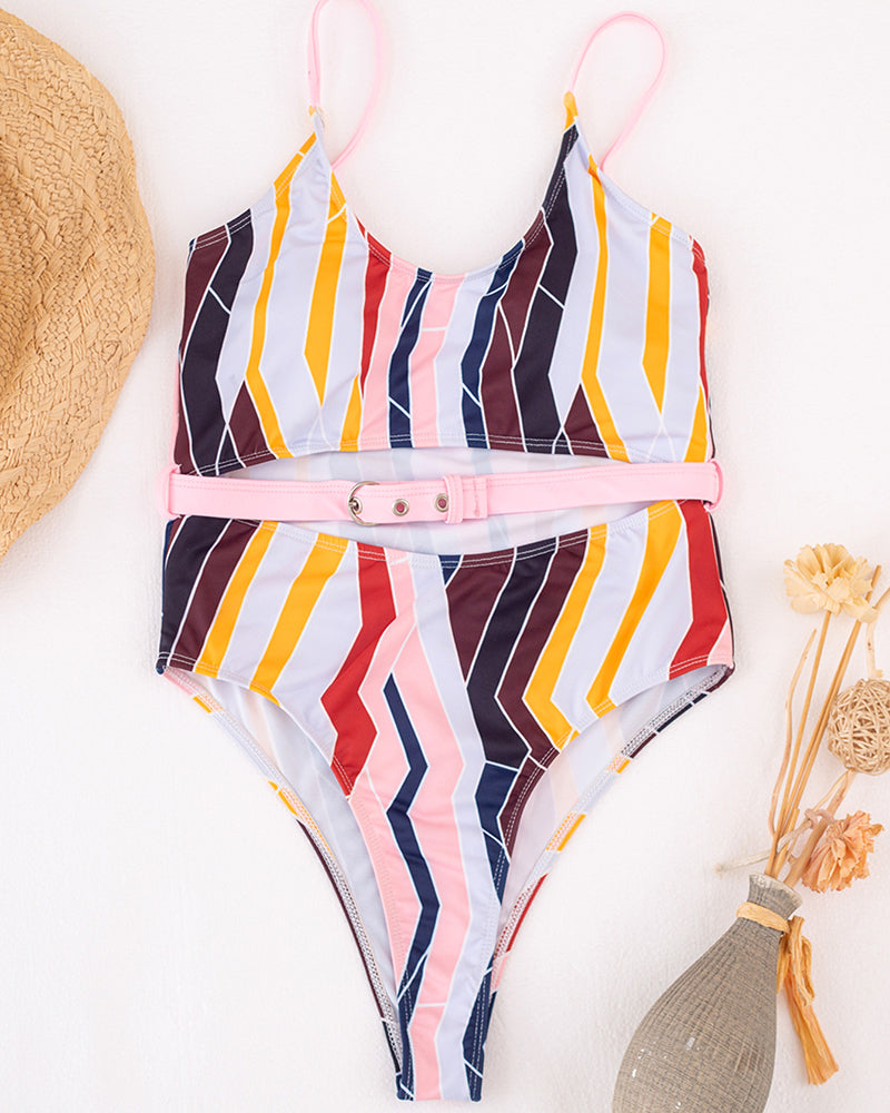 Colorful One Piece Women Buckle Swimwear S-L