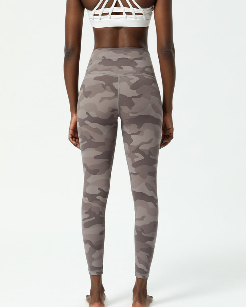 New Camouflage Yoga Pants Nude Print Yoga High Waist Fitness Pants XS-XL