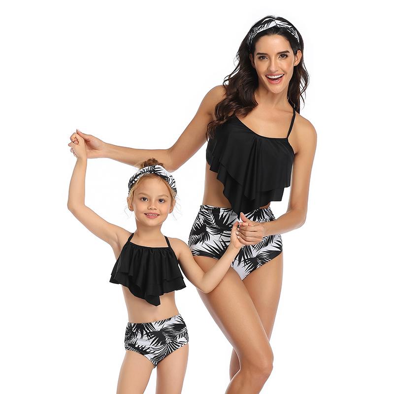 New Arriving Beauty Floral Print Sexy Parent&Child Swimsuit S-XL OM20675