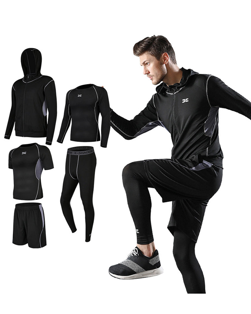 Mens Patchwork Casual Running Sports Training Sports Suits Active Wear S-3XL