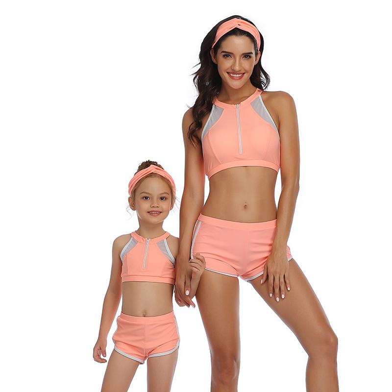 Women New Style  Beauty Cute Printed High Waist Parent-Child Swimsuit Split Bikini S-XL OM20681
