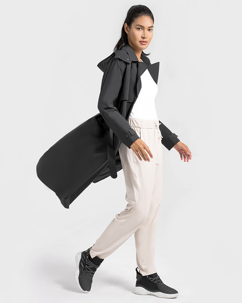 Autumn Winter Long Sleeve New Fashion Loose Breathable Waterproof Outdoor Coat Cinch-Back Rain Rebel Jacket 2-8