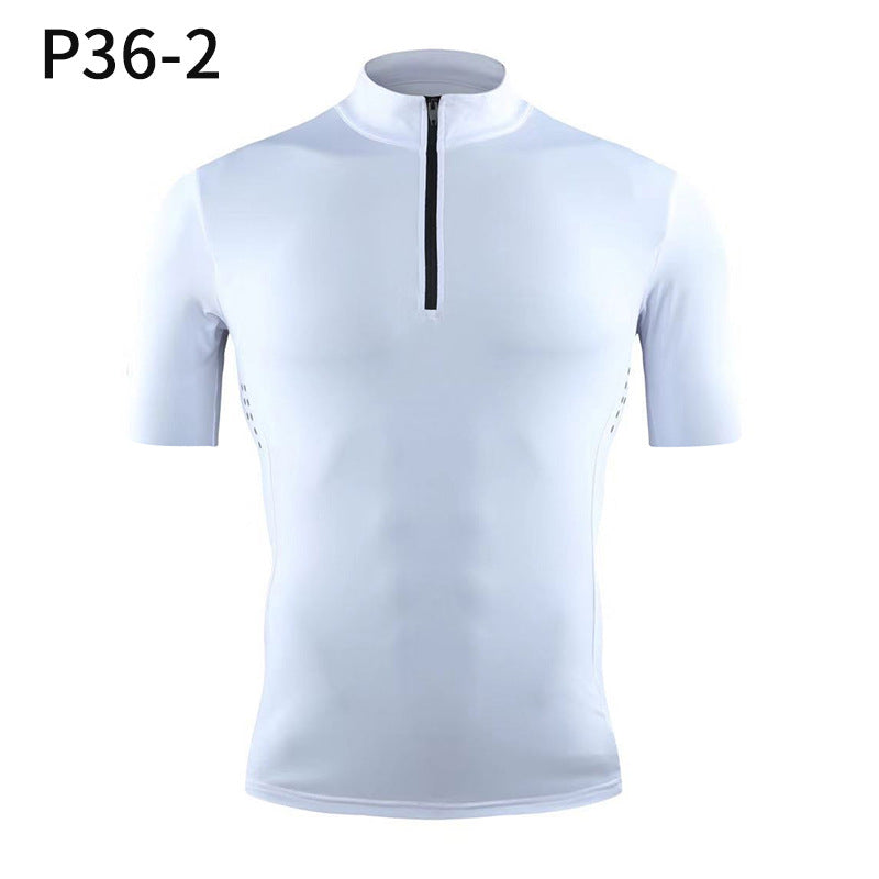 Zipper Stand-up Collar Sporty Men&