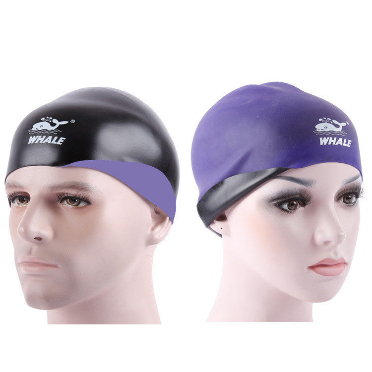 Adult Double-sided Printing Silicone Swimming Cap