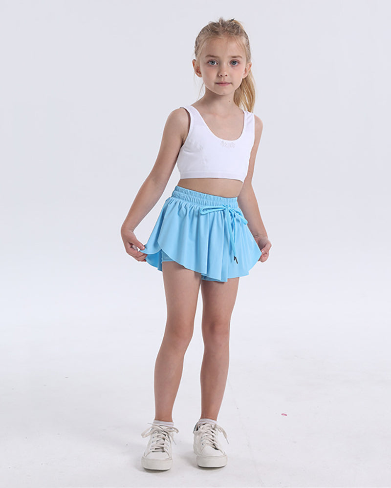 Kids Children Girls Lined Sports Running Tennis Yoga Skirts 70-130