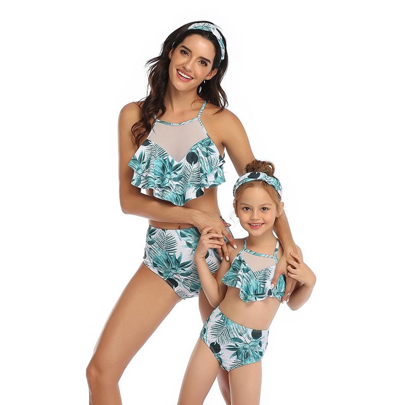 New Arriving Beauty Floral Print Sexy Parent&Child Swimsuit S-XL OM20675