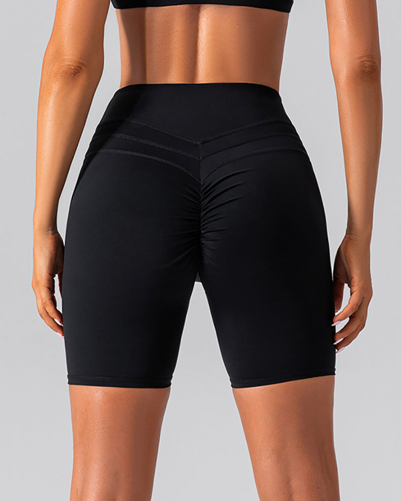 Women New High Elastic Yoga Sports Shorts S-XL