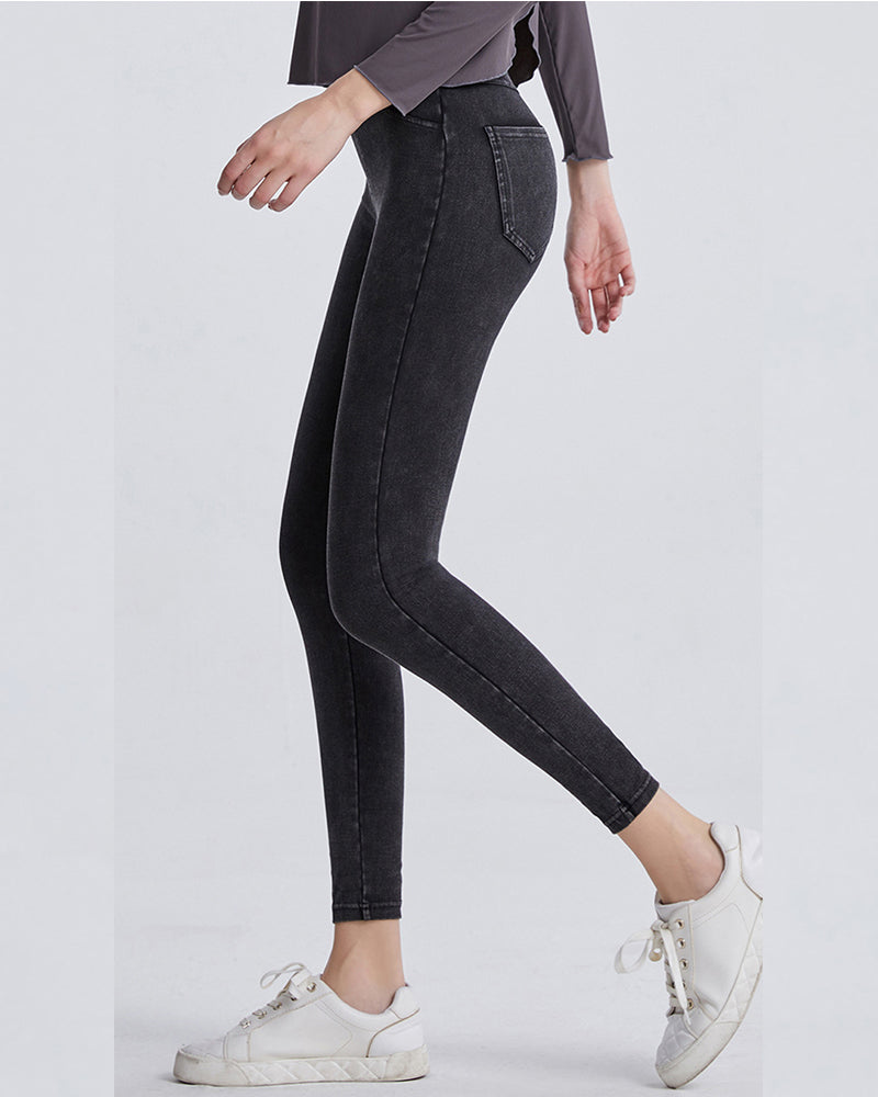 Women Yoga High Waist Slim Running Jeans Tights S-3XL