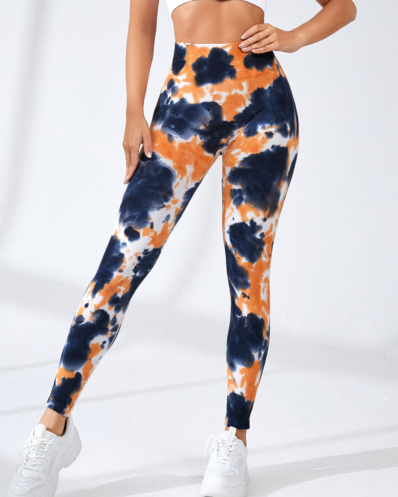 New Color Tie-dye Yoga High Waist Pants S-L