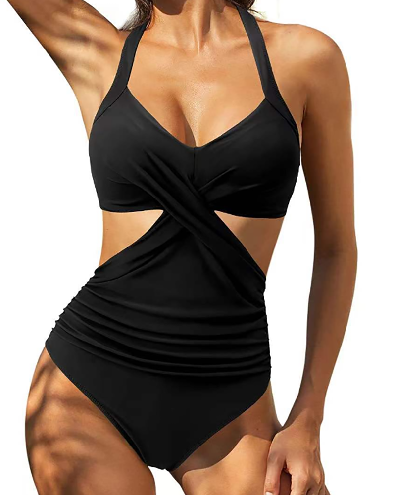 Women New Open Back Hot One Piece Swimsuit