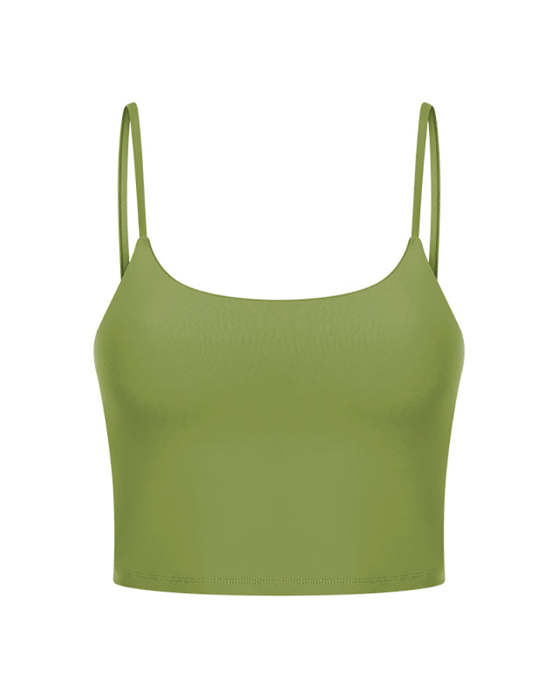 Women Solid Color Strap Sports Running Yoga Tops Vest S-XL