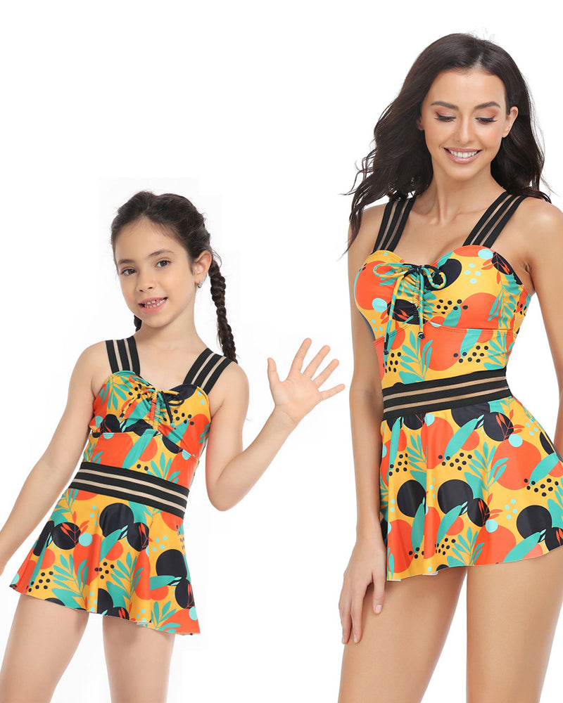 2023 Printed Parent-Child Bikini Cute Bathing Suit