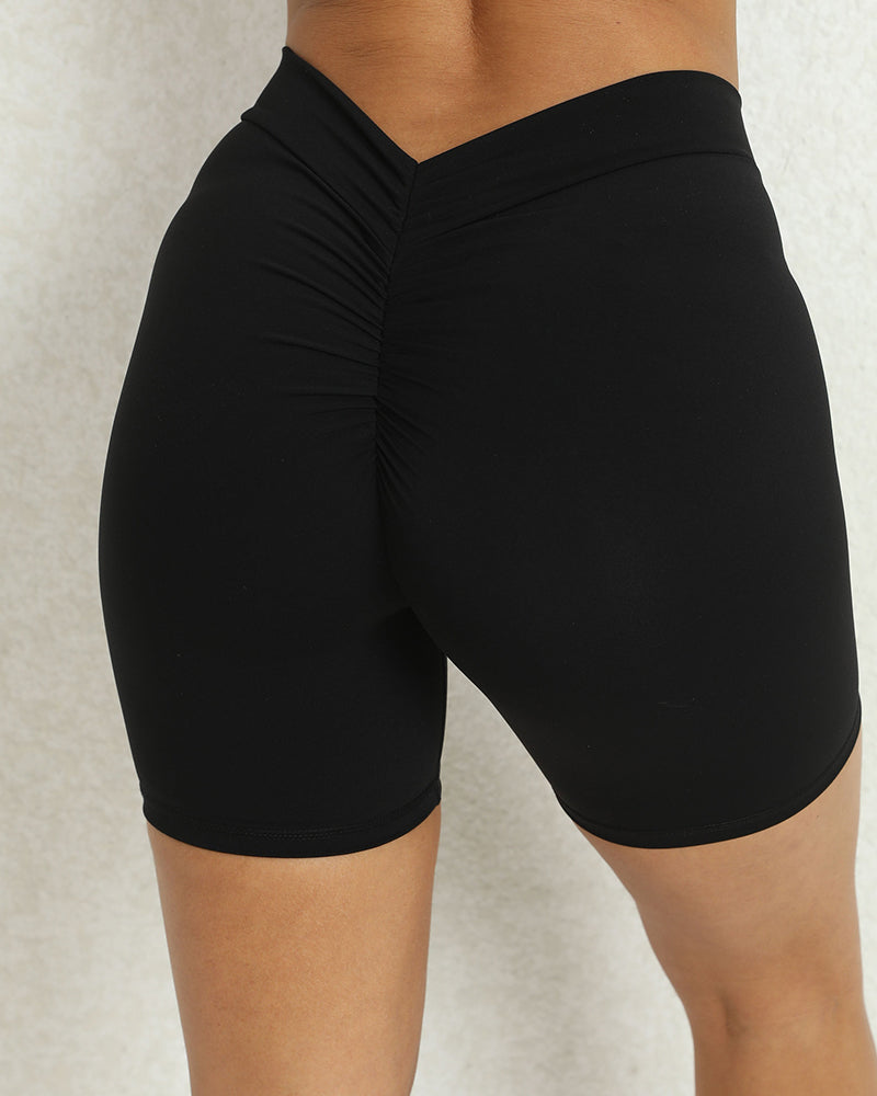 Women Fitness Tight V Line Waist Sports Shorts S-L