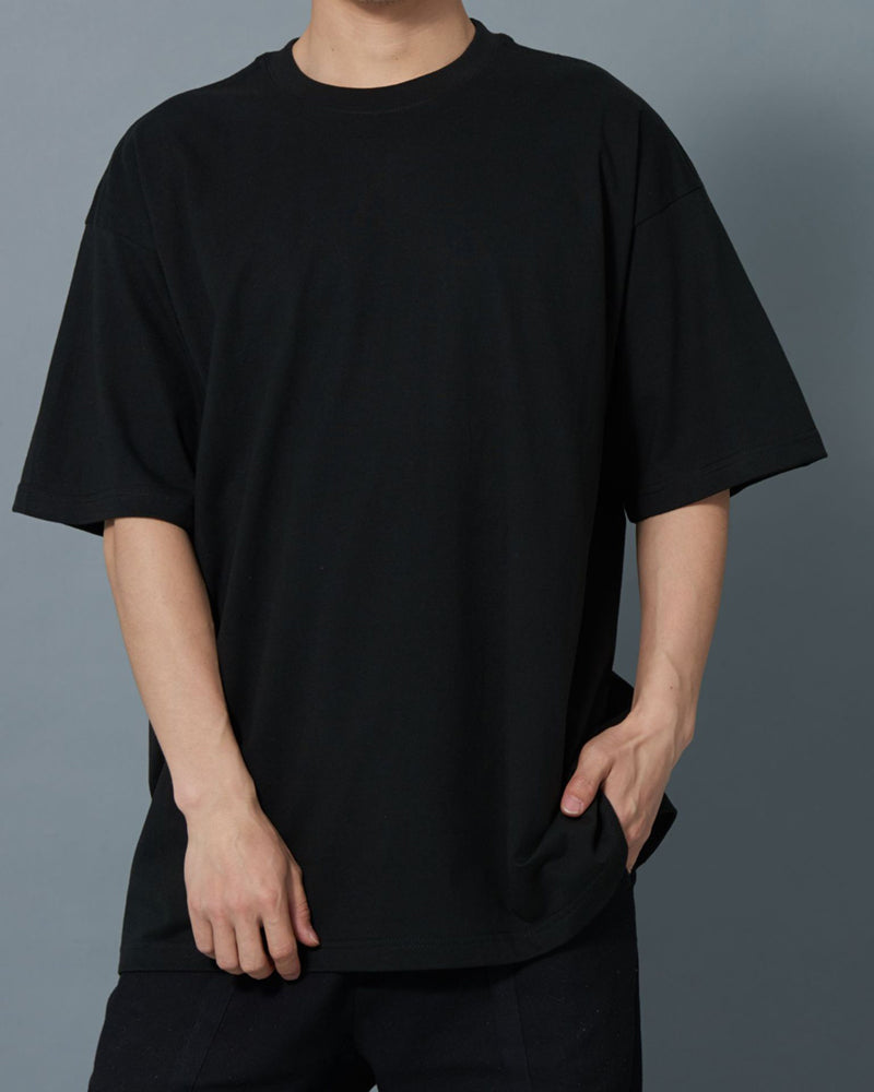 230g Fabric Drop-shoulder T-shirt Hip-hop Trendy Brand Five-quarter Sleeves Oversize Loose Hip-hop T-shirt for Men and Women