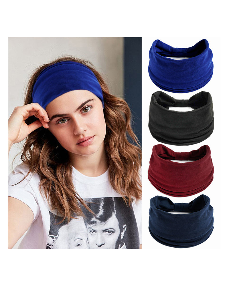 Headbands Black Knot Hair Band Elastic Turban Thick Head Wrap Stretch Fabric Cotton Head Bands Thick Fashion Hair Accessories for Women and Girls