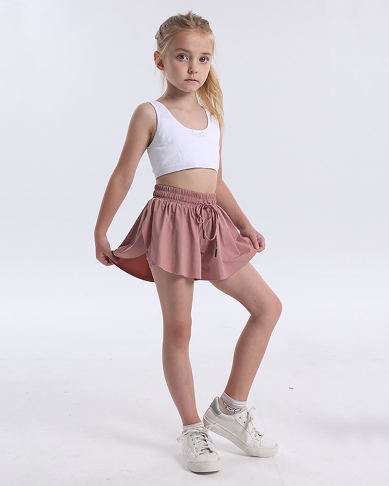 Kids Children Girls Lined Sports Running Tennis Yoga Skirts 70-130