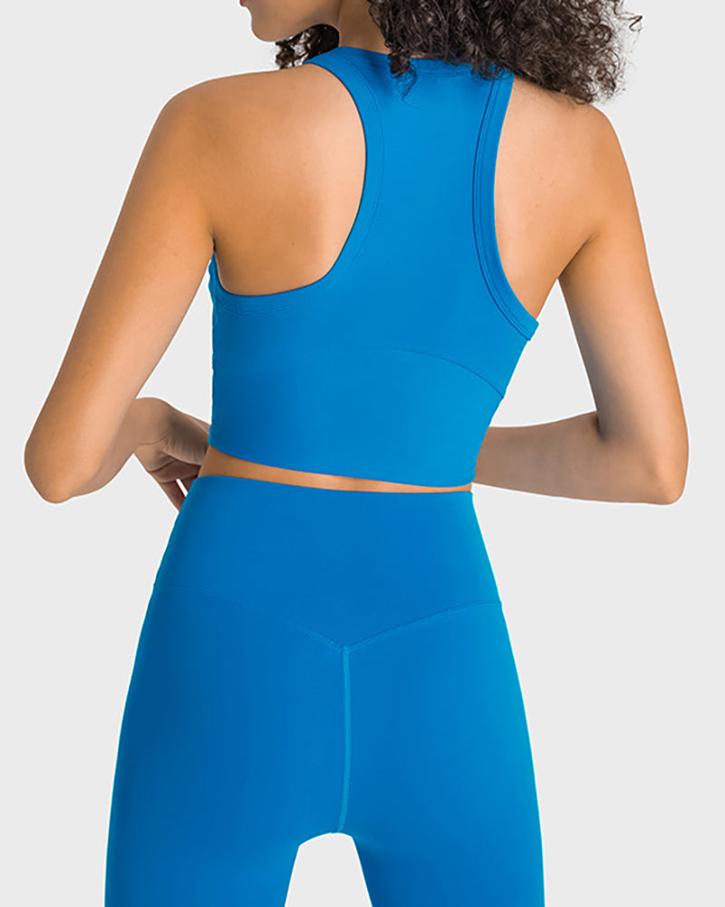 High O Neck Sleeveless Protect Slim Women Sports Vest 4-12