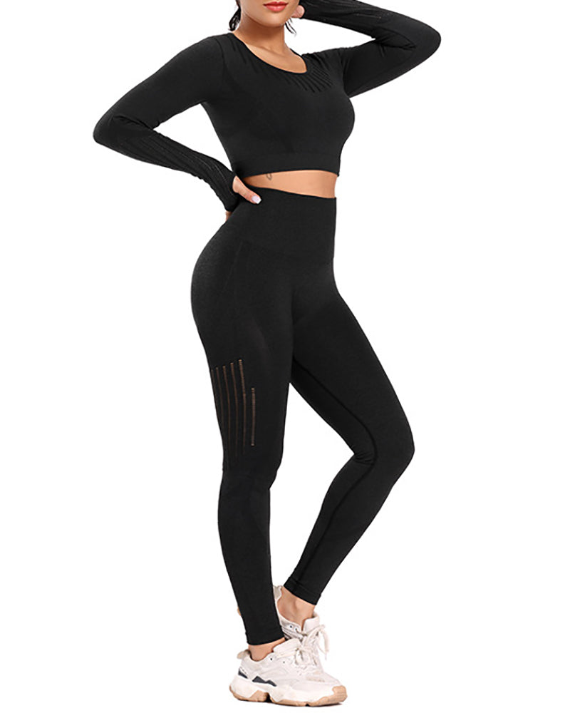 Autumn 2020 Seamless High Waist Tight Yoga Two-piece Set