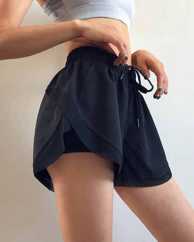 2020 New Fake Two Piece Comfortable GYM Yoga Sport Shorts
