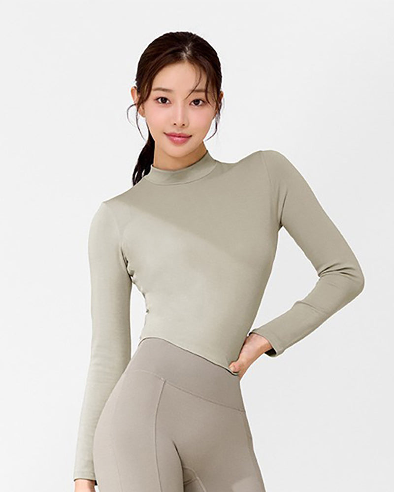 Solid Color Long Sleeve Yoga Tops No Pad S-L