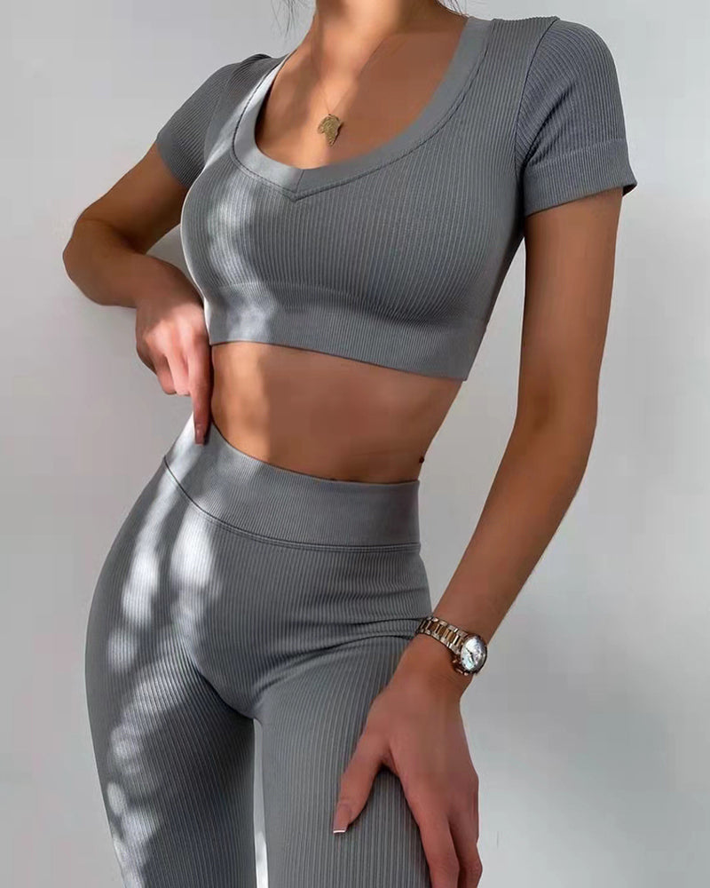 Spring New Sports Seamless Yoga Clothes Women&