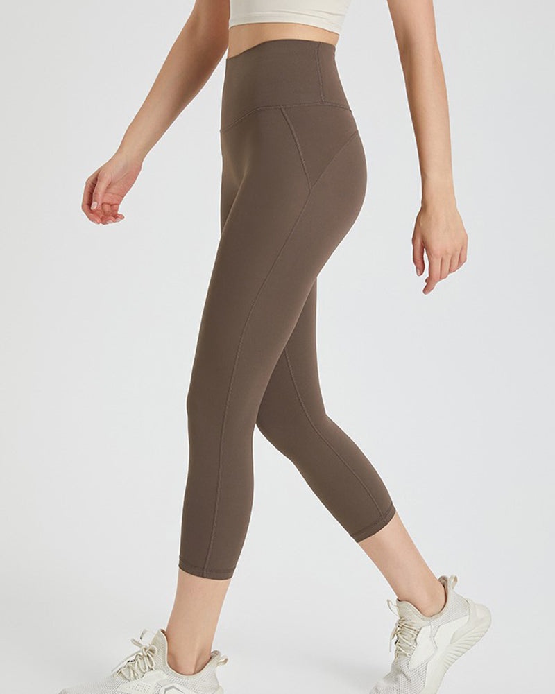 Women Seamless High Waist Good Elestic Capri Pants S-XL