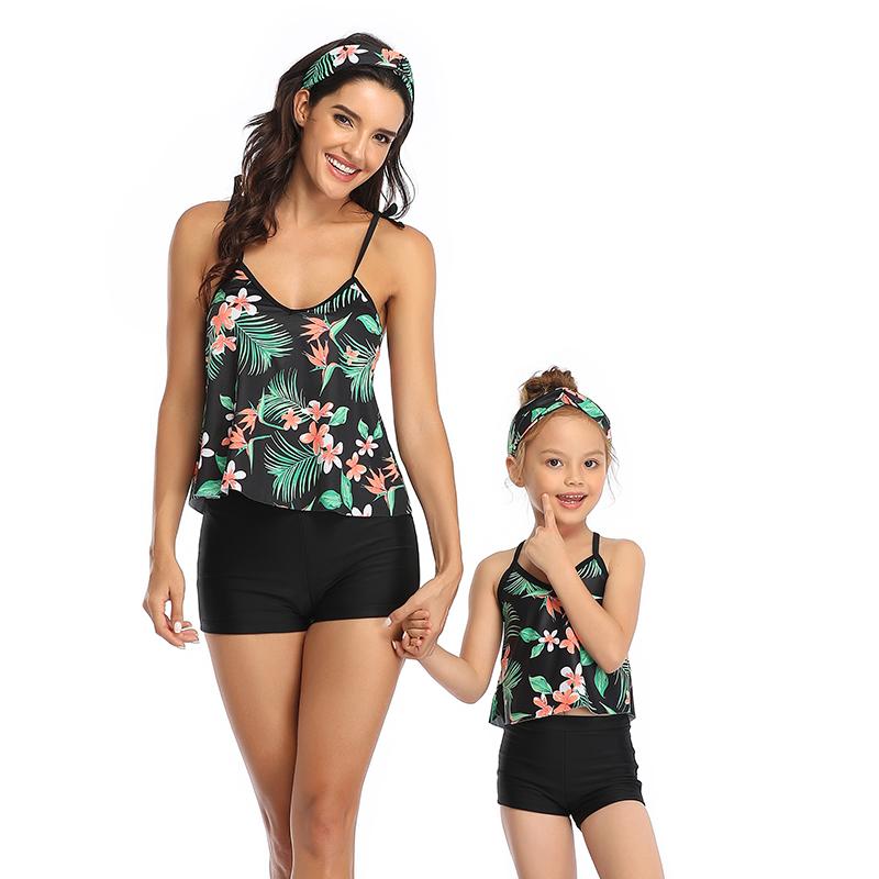 Wholesale New Belly Conceals Parent-child Two Pieces Swimwear S-XL OM20682
