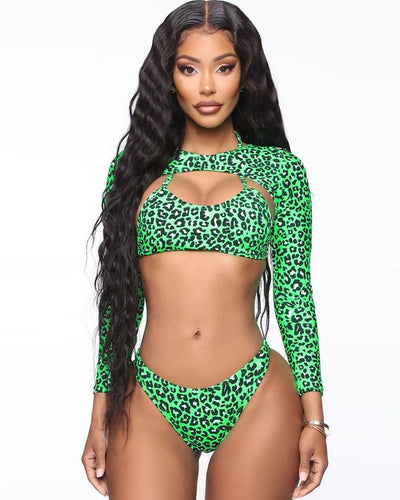 Green Leopard Sexy Swimwear