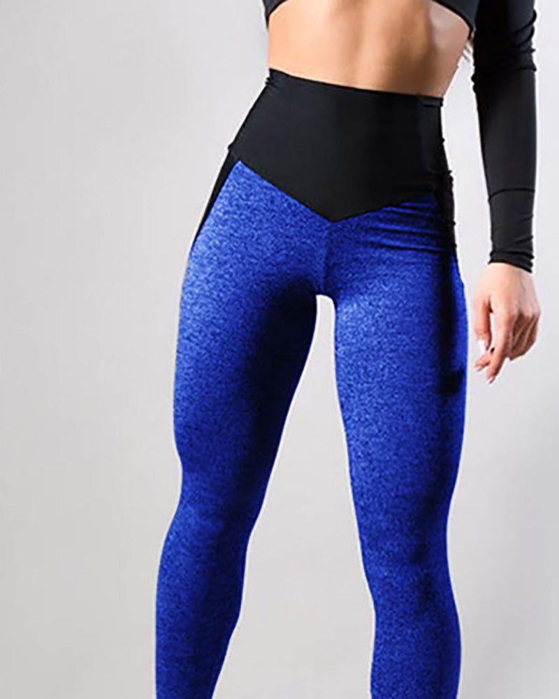 Color Block Fitness Gym Leggings Seamless Yoga Pants