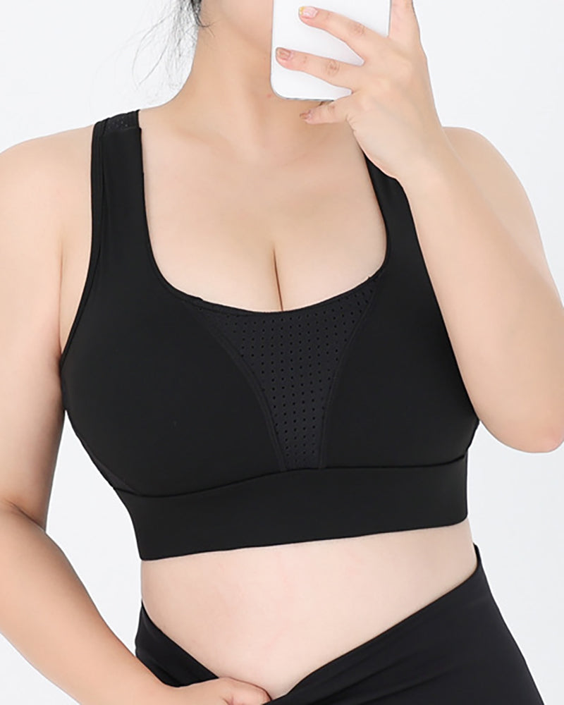 Plus Size Women Breathable Yoga Tops Sportwear Top M-5XL