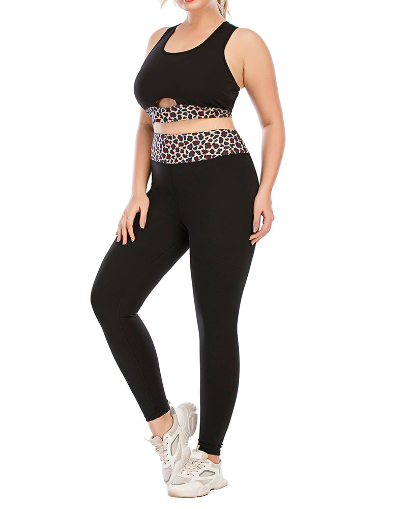 Fashion New Large Size Yoga Wear Leggings Sports Suit L-3XL