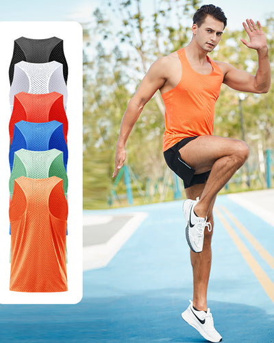 Men's Sleeveless Marathon Track Field Quick Dry Light Weight Vest S-2XL