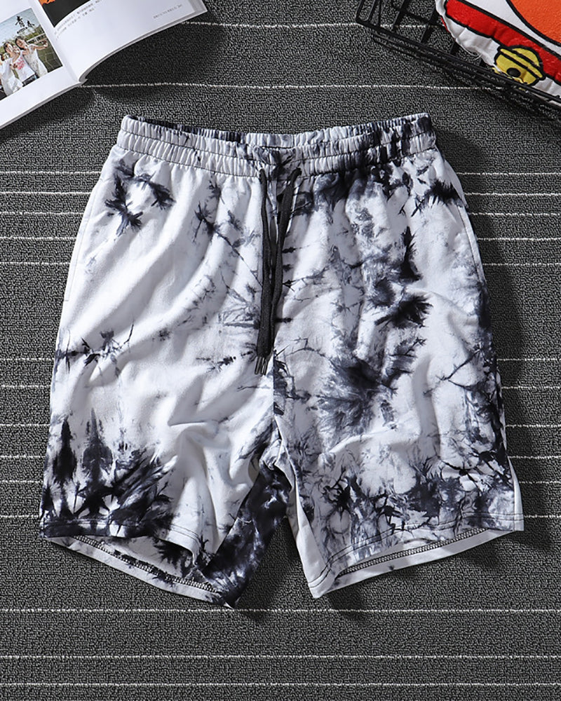 Men Tie Dye Sporty Short Pants M-2XL