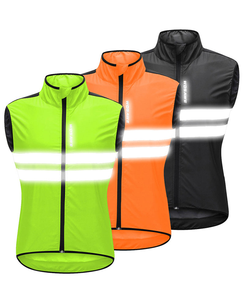 High Visibility Cycling Vest Reflective MTB Sleeveless Windproof Windbreaker Bike Bicycle Jersey Safety Vest Wind Coat