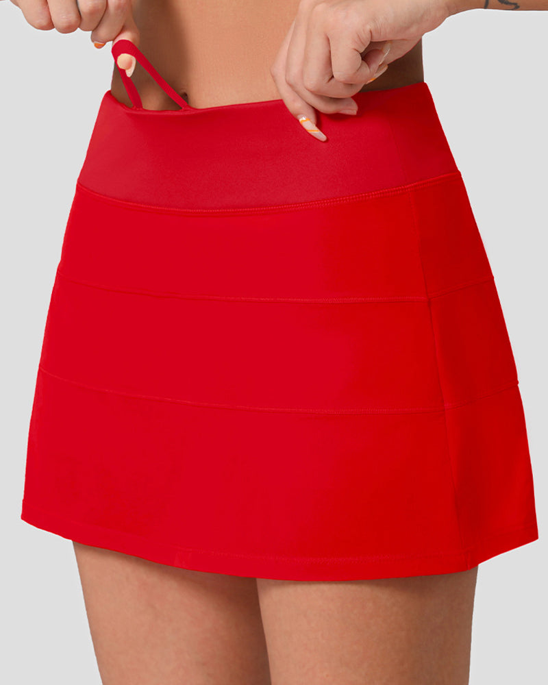 Hot Selling Hot Sports Short Skirt Female Pleated Tennis Dance Yoga Fitness Skirts Red Black White Rose Red Green Orange Yellow 4-12