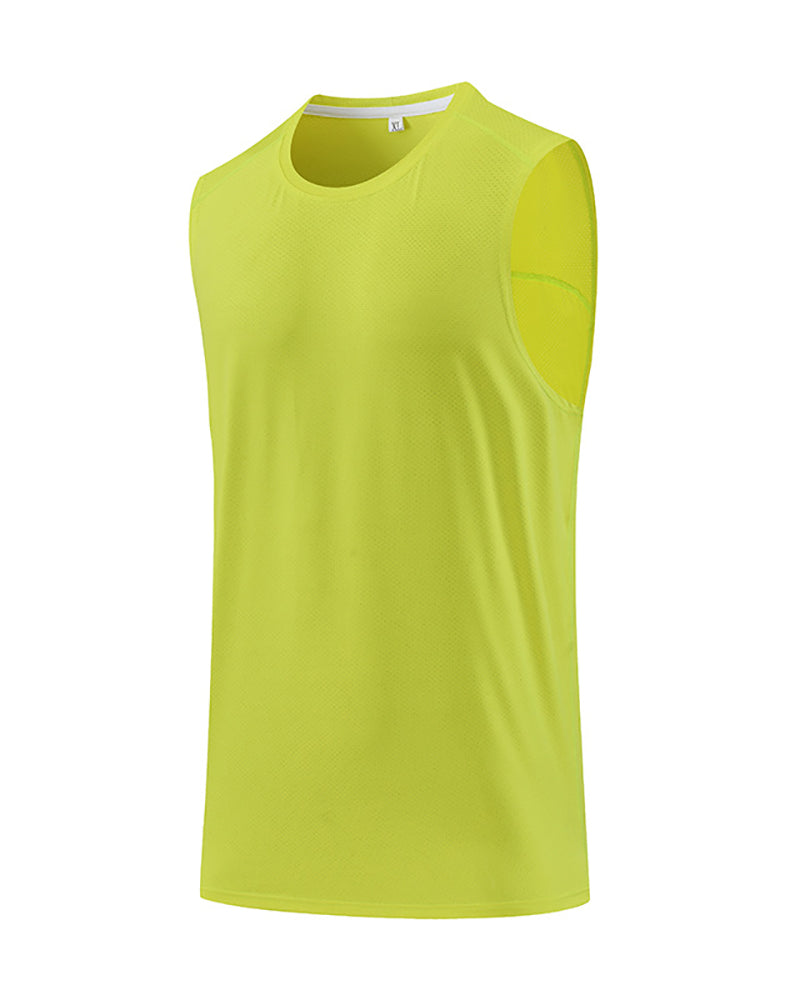 Summer Breathable Outside Running Training Vest White Blue Orange Black Fluorescent Green M-3XL