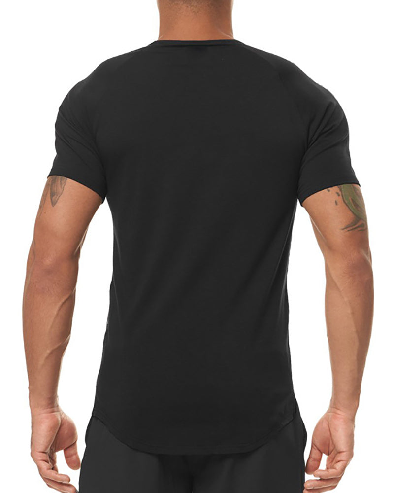 Hot Sale Short Sleeve Solid Color O-neck T-shirt Men&
