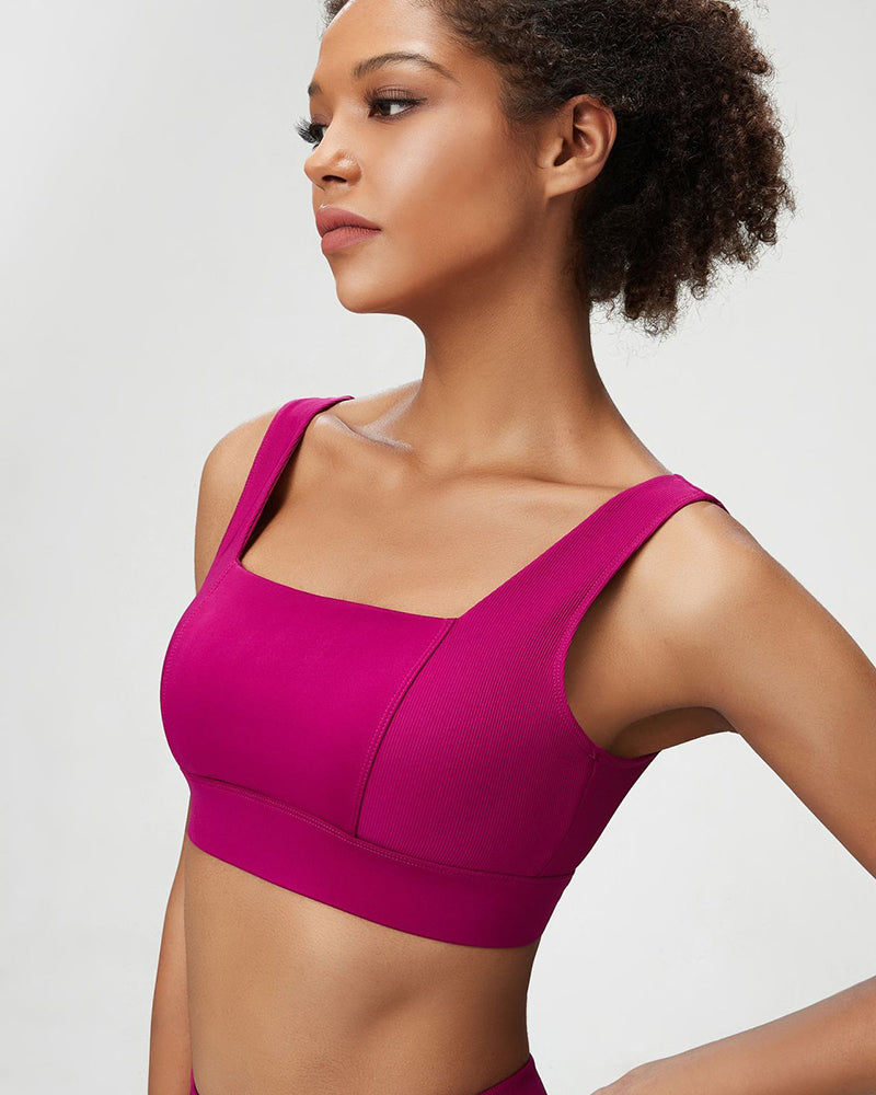 Women Adjustable Back Button Fixed Pad Yoga Bra S-XL