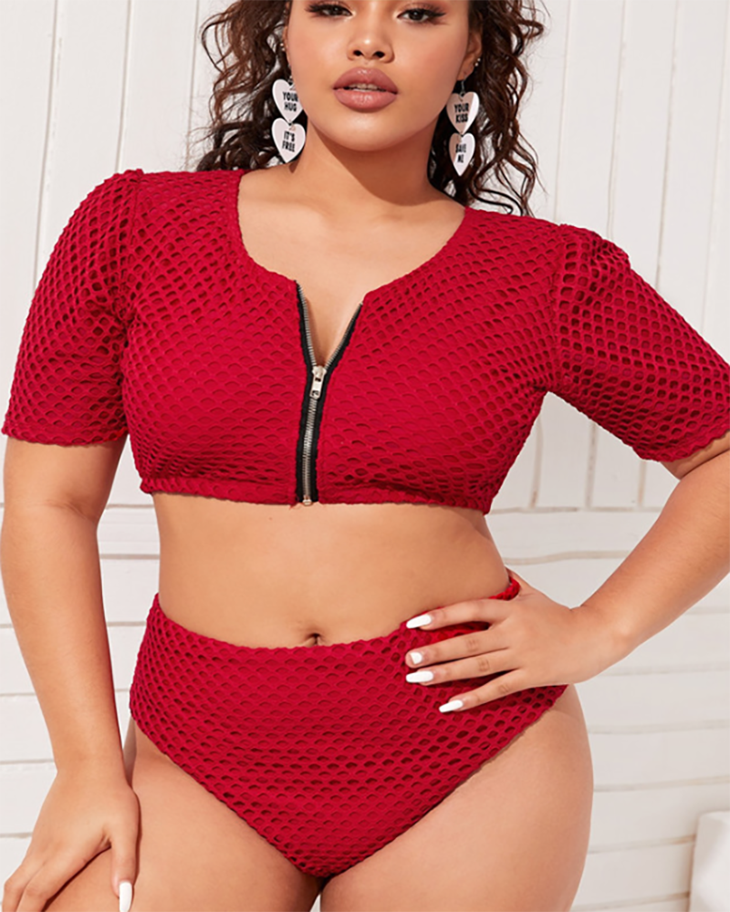 Plus Size Splice Swimwear