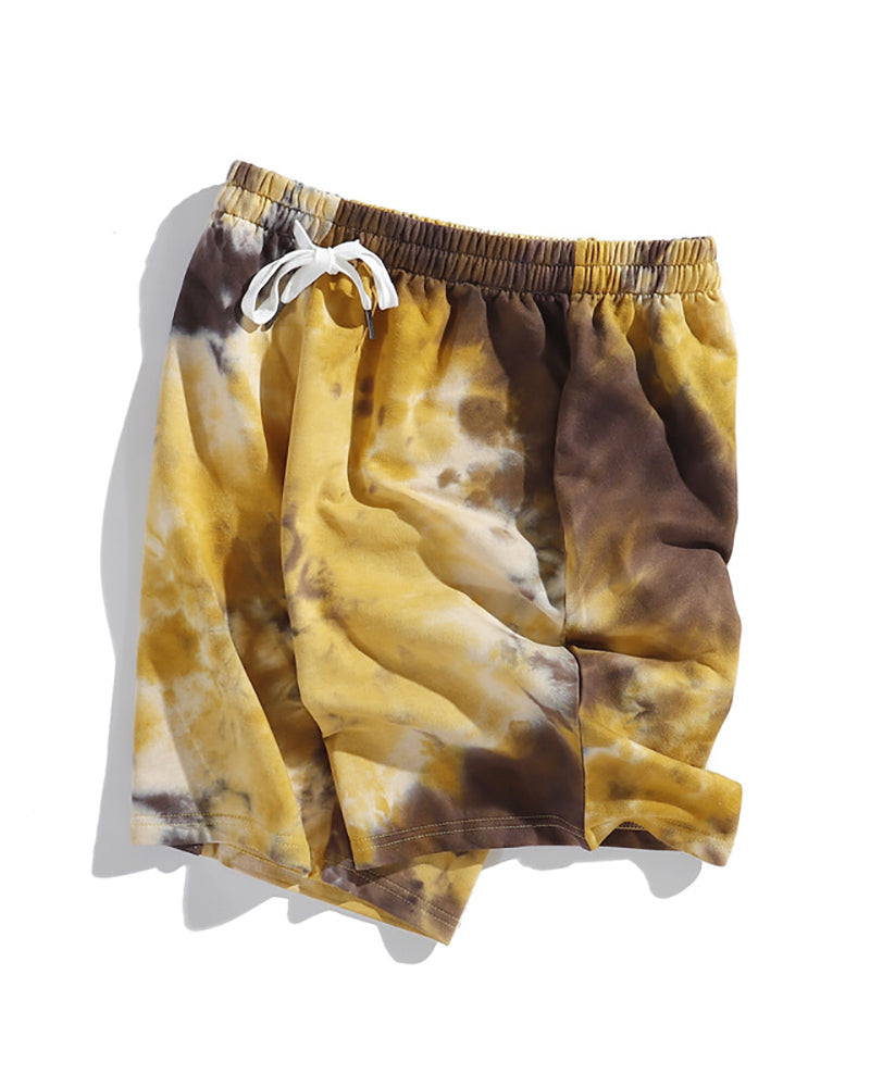 Men Tie Dye Sporty Short Pants M-2XL